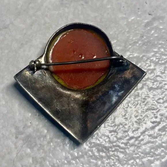 🌺HOST PICK🌺Vintage Art Deco Carnelian Marcasite Brooch - Picture 2 of 2